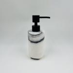 4pcs Marble Bathroom Accessories Set With White Round Shape