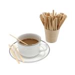 Biodegradable Coffee Bamboo Stir Sticks Individually Wrapped 110mm For Beverage