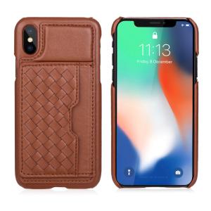 Wholesale Fashion Hand Knitted Weave Design Flip Cover PU Leather Card Slot Phone Case For iPhone X from china suppliers