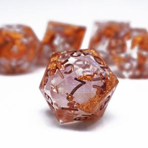 Wholesale Yellow Flurry Line RPG Resin Dice Set Krusu DND For Gifts And Collections from china suppliers