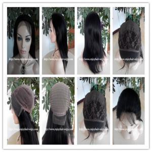 Wholesale 100% Human hair lace front wig indian remy silk straight hair,120%-180% density,1b#color. from china suppliers