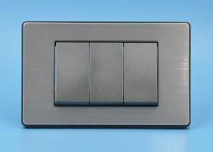 Wholesale Stainleas Steel 3 Gang 1 Way Switch 10Amp 110 - 250 V AC Over Voltage Protection from china suppliers