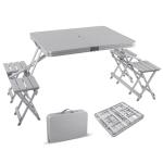 Outdoor Garden Party Picnic Folding Table Stools Set W82 x D163 x H73 cm
