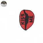 Merrow Border Embroidered Sports Patches Kiss Me Shape For Clothing / Handbags
