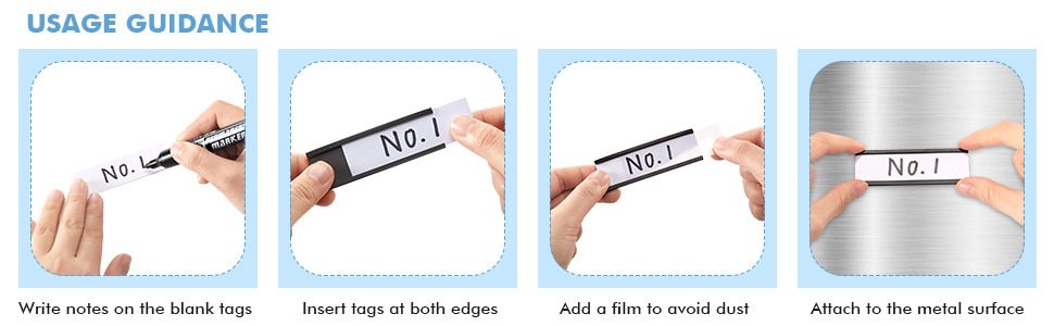 Functional Design Magnetic C Profile Channel Label Holders for Metal Racks and Shelves