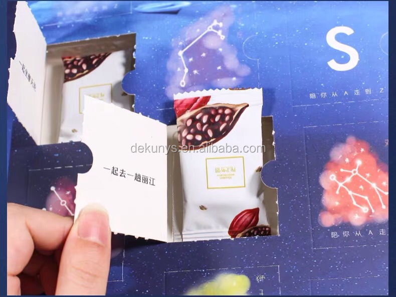 Matte/Glossy Lamination Custom Chocolate Advent Calendar Packaging Box for Christmas