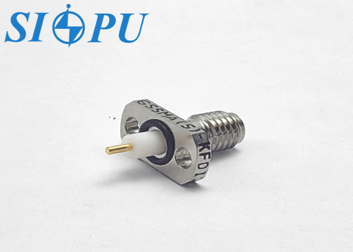 SSMA Female Microstrip RF Coaxial Connectors Two Hole Flange Mounted