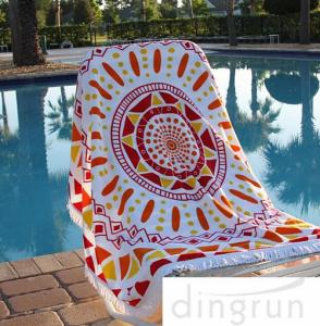 Wholesale Cotton Custom Printed Beach Towels , Large Size Family Beach Towel 60 Inch from china suppliers