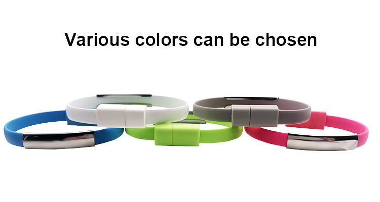 Silicone 22cm USB 2.0 Charging Cable 8pin Bracelet Charging Cable