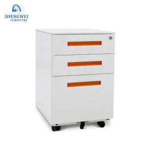 Wholesale 3 Drawers A4 Folder Mobile Metal File Storage Cabinet With Long Handle from china suppliers