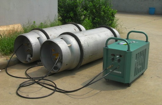 AC Service Station AC Refrigerant Recovery Recharge Machine 2HP Oil Less Gas Recovery Unit For R134a R22
