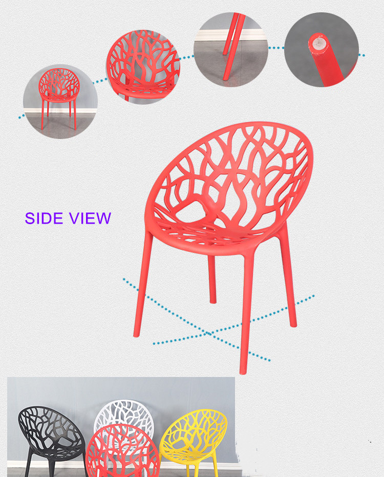 PP Plastic Stackable Dining Room Chairs Modern Leisure Garden 45x48x80cm