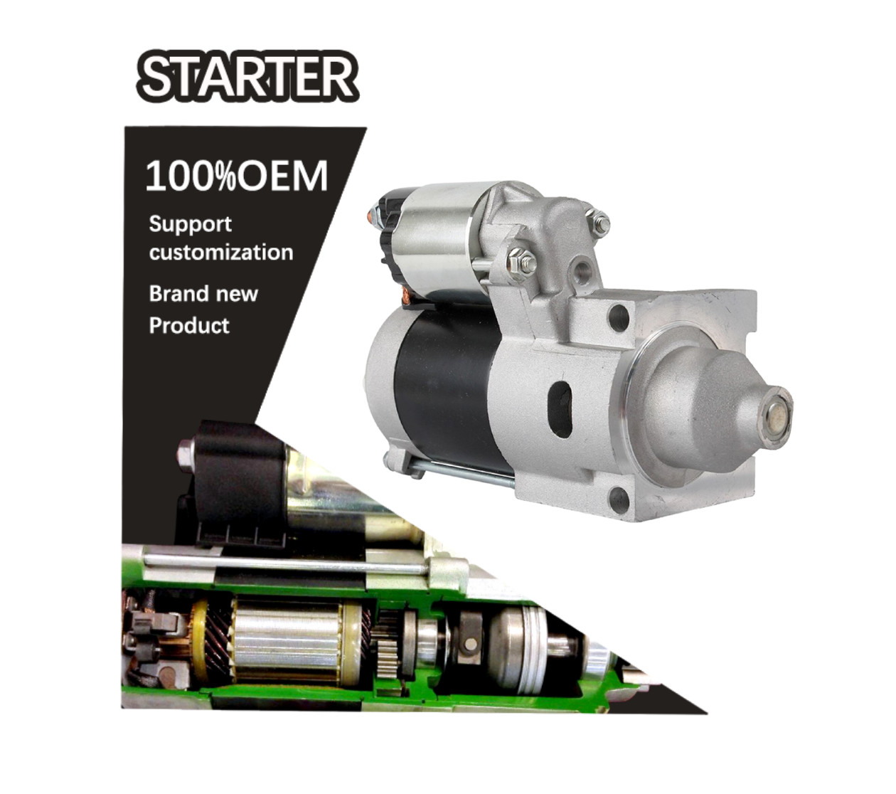 12V 9T CCW STARTER 21163-7002, 21163-7014, 21163-7026. 228000-7990, 228000-7991, 2280007990, 2280007991. AM127877,