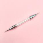 Brass Ferrule 5 Sizes Nail Brush Set Rhinestone Handle Art Dotting Tool