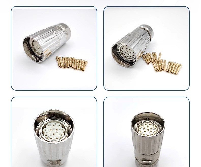 M23 17pin 12pin E P type M40 servo cable connectors