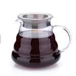 Heat Resistant Stainless Steel Coffee Pot Hand Punch Tea Coffee Pot Glass