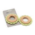 Organic Natural Beech FDA Standard Wooden Silicone Teether