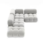 Teddy Hotel Lobby Furniture Fabric White Lamb Wool Sofa Modular Combination