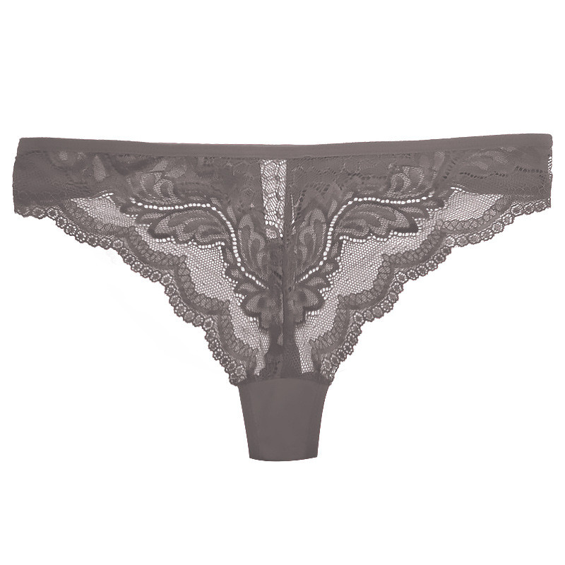 Sexy Low Rise Lace Panties Ultra Thin T Back Underwear Floral Lace Mesh Thong See Through Panties