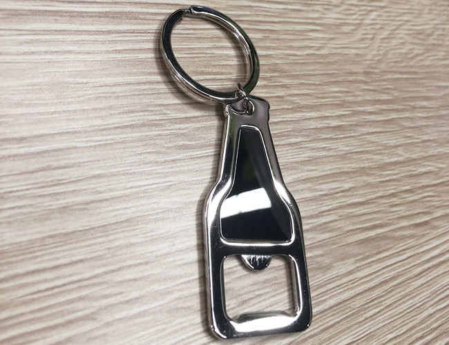 Beer Shape Silver Metal Key Holder Holder Keyring Bottle Opener Keychain