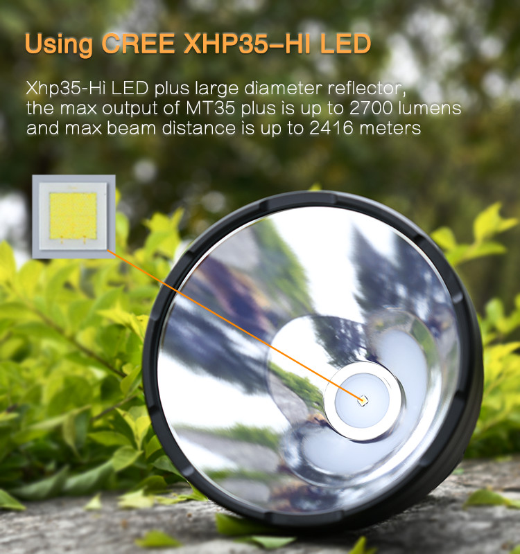 MT35 PLUS Handheld Flashlight XHP35 Hi 2700 Lumen Led Searchlight
