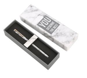 Wholesale Grey Board Paper Custom Print Marble Design Packing Ballpoint Pen Gift Box Packaging For Promotion from china suppliers