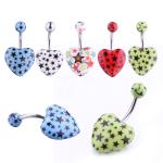 New arrival heart shape belly ring piercing jewelry 14G surgical steel navel