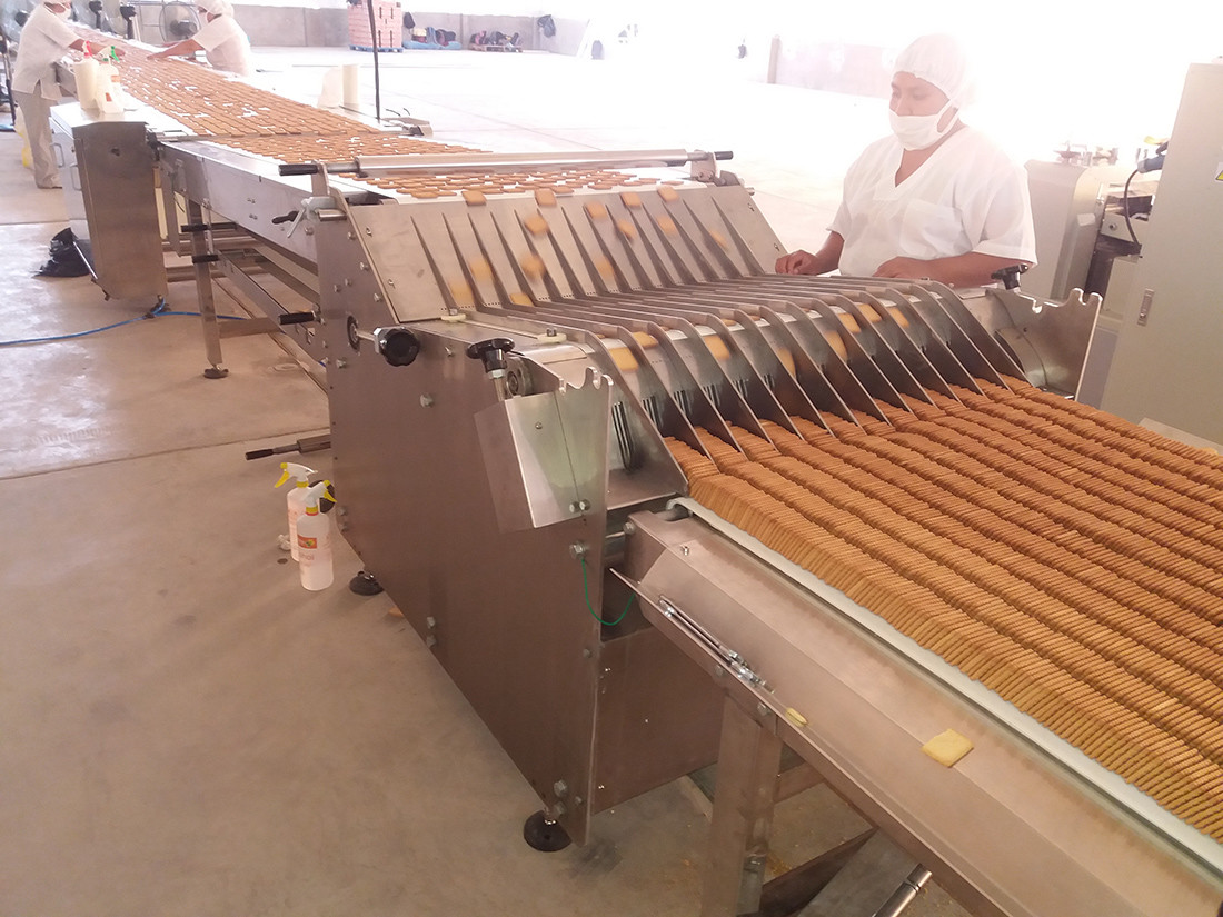 SGS approved Star Wheel Biscuit Stacker Machine Easy to Operate