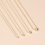 Simple 925 Sterling Silver Solitaire Diamond CZ Necklace in 7mm/10mm/15mm Stone