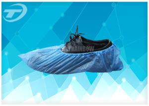 Wholesale Blue Color Disposable Shoe Covers PE Round Or Flat Elastic Size 15 X 39 Cm from china suppliers