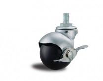 Wholesale 2&quot; threaded stem ball caster brake, black rubber caster brake, 2&quot; ball caster, furniture castors from china suppliers