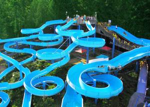 Wholesale Bright Blue Fiberglass Open Spiral Slide Adult Swimming Pool Equipment from china suppliers