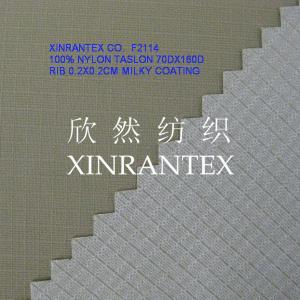 Wholesale F2114 100%nylon taslon ribstop milky coating for outdoor jacket 70DX160D from china suppliers