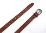 Casual 7/8” Womens Genuine Leather Belt With Anti - Silver Carved Buckle