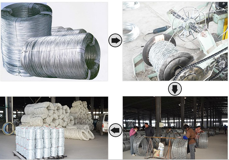 Barbed Wire 2 Strands 4 Points Eco-friendly African Double Twist Razor Wire Fence