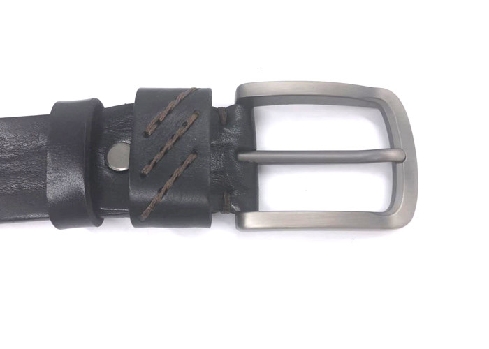 Mens Casual Leather Dress Belt 1 1/2” Wide 4MM Thick Alloy Prong Buckle