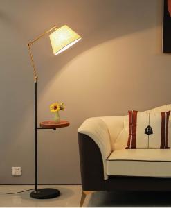 Wholesale E27 fabric dimmable USB Wireless charging modern type floor lamp bedroom light luxury table standing light for hotel from china suppliers