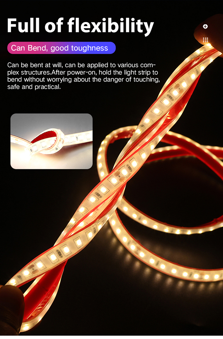 IP68 Weatherproof Dimmable 12V/24V LED Light Strip with 50000 Working Lifetime and CRI 90