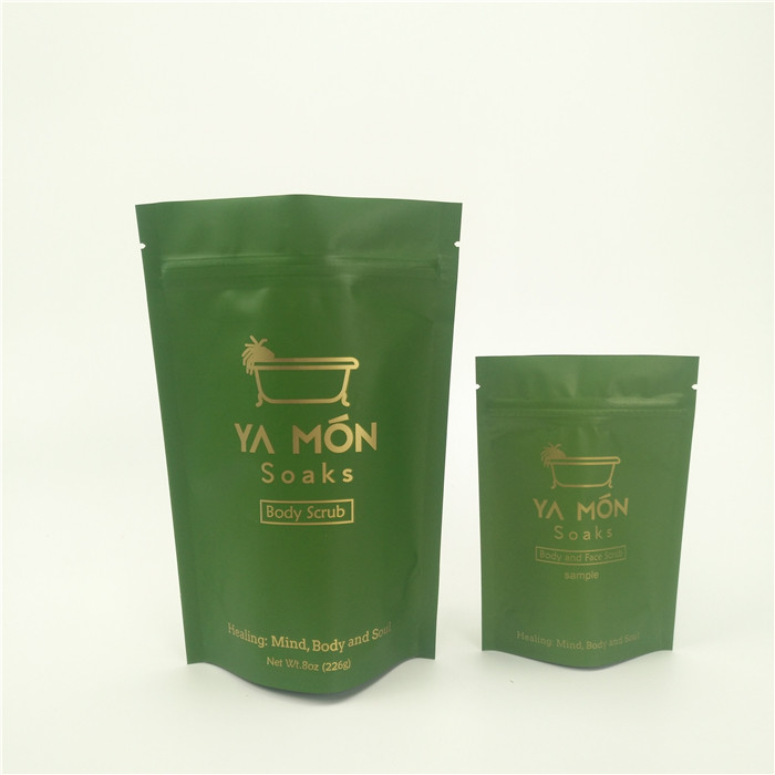Stand Up Doypack Aluminum Foil k Packaging Bags 8oz 16oz Body Scrub Soak Packing
