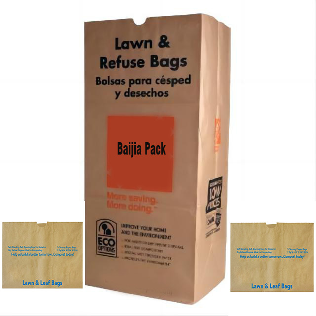 Lining Lawn Paper Bags With Accept Custom Packaging And Heavy Weight Capacity