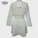 New style white national long sleeve casual slim dress 2018 fashion clothing