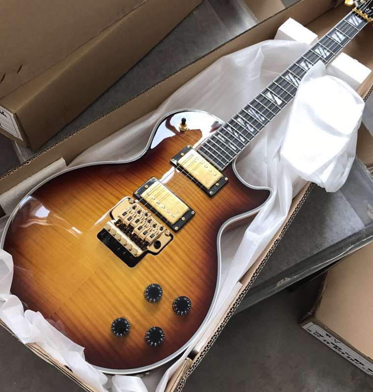 Right handed electric guitar with 6 strings and gold bridge for performance Free shipping