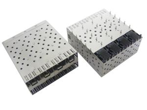 Wholesale Stacked SFP Cable Connector , SFP Cage Assembly 2x4 Port Copper Alloy Contact from china suppliers