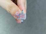 1.31ct Pink Lab Created Diamond Rings Radiant Shape IGI Certified 18k White Gold