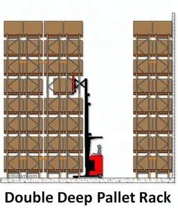 Large Capacity Steel Double Deep Pallet Rack Bearing Weight 1000 KG - 1500 KG