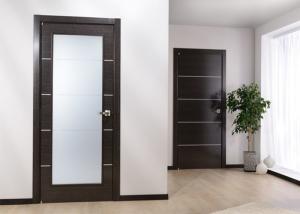 Wholesale Custom Solid Wood Panel Interior Doors , Modern Style Fireproof Wooden Doors from china suppliers