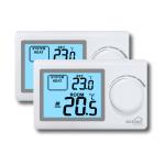 Battery - Operated Large LCD Electronic Thermostat For Floor Heating White Color