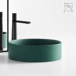 Vessel Counter Top Bathroom Sink Matte Green Color Wash Hand Basin For Hotel
