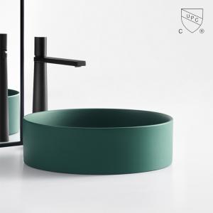 Wholesale Vessel Counter Top Bathroom Sink Matte Green Color Wash Hand Basin For Hotel from china suppliers