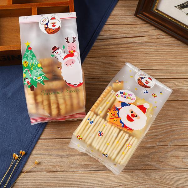 Transparent Side Gueest Pouch Christmas Packaging Bag For Candy Gummies Cookies